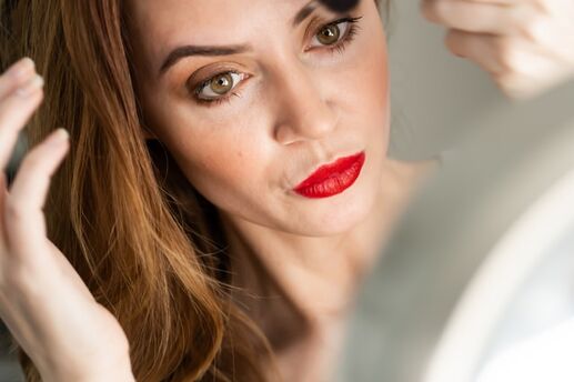 woman wearing make-up