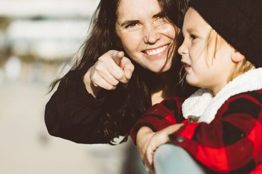 monther and child outdoors